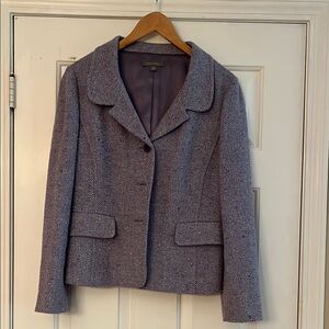 Women's Purple Tweed Jacket Wool Blend